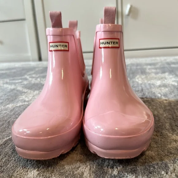 🎀HUNTER🎀 Pink Short Glossy Rain Boots 37 - Picture 7 of 9
